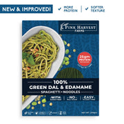 Pink Harvest Farms Green Dal & Edamame Spaghetti Noodles | No Rice - No Maida | Vegan | Gluten Free | High Protein | 200gm Pack