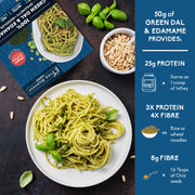 Pink Harvest Farms Green Dal & Edamame Spaghetti Noodles | No Rice - No Maida | Vegan | Gluten Free | High Protein | 200gm Pack
