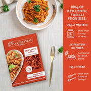 Pink Harvest Farms Red Lentil Pasta | No Rice - No Maida | Vegan | Gluten Free | High Protein | (Red Lentil Fusilli Pasta, 200 g (Pack of 1))