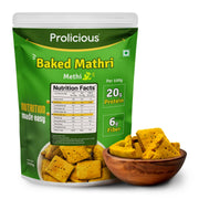 Prolicious Baked Mathri | 10g Protein, High Fiber | Healthy Weightloss Snack | No Palm Oil, No Transfat | Made with Whole Foods | 250g