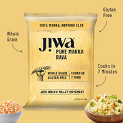 Jiwa Pure Makka Rava | 500 G | Cooks In 7 Minutes | Wholegrain | Broken Corn/Makki Rava | Gluten Free
