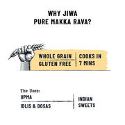 Jiwa Pure Makka Rava | 500 G | Cooks In 7 Minutes | Wholegrain | Broken Corn/Makki Rava | Gluten Free
