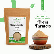 Pure Organio Organic Ashwagandha Powder NPOP Indian Organic