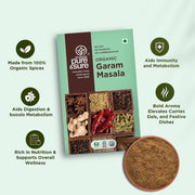 Pure & Sure Organic Garam Masala 100gm (Pack of 1) | Traditional, Authentic & Multipurpose Masala Powder | Perfect Blend of Spices with Great Taste & Aroma | No Preservative & Pesticide