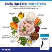 Purepet Adult Dry Dog Food 1kg | Chicken & Vegetable Flavour | Promotes Health & Vitality | Immune Support | Healthy Digestion | Nutrient Rich