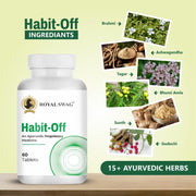 ROYAL SWAG Ayurvedic & Natural Habit Off Tablets for Quit Smoking Tablets (60 Count) 100% Nicotine Free and Tobacco Free For De Addiction | Stop Smoking Aids | All Natural Ingredients