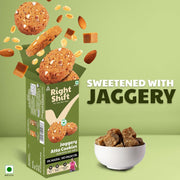 Right Shift Jaggery Atta Cookies, 120g| No Palm oil, Made with Butter | 0% Maida, Refined Sugar| With Goodness of 6 Nuts & Seeds| Anytime Snack