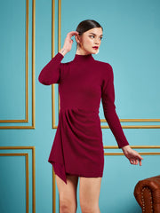 Sassafras maroon glitter bodycon dress view 3