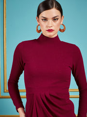 Sassafras maroon glitter bodycon dress view 4