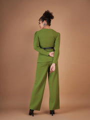 Sassafras green peplum co-ord view 6