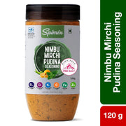 SPIMIX Nimbu Mirch Pudhina Seasoning | 120g | Made Healthier with Vitamin B12 & D and Himalayan Pink Salt| Tangy & Spicy Chaat Masala for Snacks, Fruits, Salads & Everyday Cooking