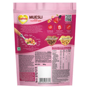 Saffola Muesli Fruit & Nut Berry Crunch with Flavour Pops, 700 gm | 15 in 1 Fruit and Nuts, Seeds, Millet & more | Cereals for breakfast rich in wholegrain, protein, fibre