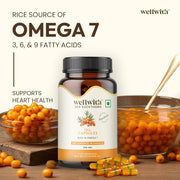Wellwith by Ayuzera Sea Buckthorn Berry Oil Omega 7 500mg, 30 Veg HPMC Capsules, 15-Day Supply| Sea buckthorn Capsules rich In Omega 3, 6 & 9 help to keep the skin healthy| Dietary Supplements, 500mg Each