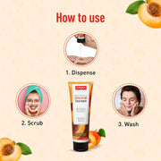Sirona Exfoliating Face Wash for Men & Women 125 ML | Natural Face Cleanser with Apricot & Mint | Hydrating, Anti-Aging, Fights Acne & Blackheads | For All Skin Types, Daily Use