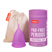 Sirona Reusable Menstrual Cup for Women - Medium with Pouch | FDA Approved | Made of Ultra Soft 100% Medical Grade Silicone | Odour, Rash & Itch-Free Period | Leak-Proof Protection for 8-10 Hours