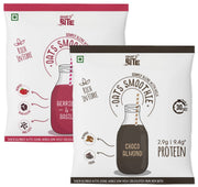Smart'O Bite Oat Smoothie | Healthy Shake Mix | 12 Sachets - 2 flavours x 6 each - Choco & Coffee | No Refined Sugar | Fibre Rich | Protein Source | Ready in 30 Seconds