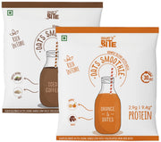 Smart'O Bite Oat Smoothie | Healthy Shake Mix | 12 Sachets - 2 flavours x 6 each - Choco & Coffee | No Refined Sugar | Fibre Rich | Protein Source | Ready in 30 Seconds