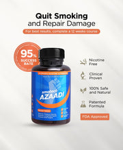Smotect Azaadi Natural Tablets | Helps Quit Smoking and Repair Damage | Nicotine Free | FDA Approved | Clinically Proven | 100% Safe & Natural |100000+ success stories |12 week course for best results