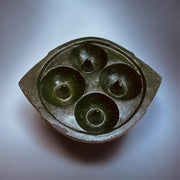 V-CraftsTraditional Soapstone Village Donut makker/Kuzhi paniyaram Appam maker/Kadava Sweet paniyaram maker 4 -Picts/Treated & Seasoned