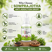 Sowprajotha Herbal Anti Addiction Drops- For Alcohol & Smoking De Addiction Pack Of 3 x 30 ml