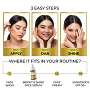 Streax Bright & Shine Face Serum, 30 ml | 10% Vitamin C | Dark Spots Reduction |