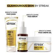 Streax Bright & Shine Face Serum, 30 ml | 10% Vitamin C | Dark Spots Reduction |