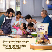 Sugar.fit Multigrain Atta 1 KG | Low GI | Sugar Control | 8-in-1 multigrain flour, sharbati wheat, ragi, millets, soybean, fenugreek & more, diabetic-friendly, 20% lower GI , high protein & fiber, healthy weight (Pack of 1)