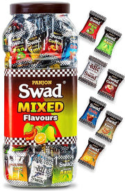 Swad Mixed Assorted Candy Jar (Kaccha Mango, Imli, Coffee, Cola, Pan, Orange)