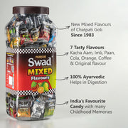 Swad Mixed Assorted Candy Jar (Kaccha Mango, Imli, Coffee, Cola, Pan, Orange)