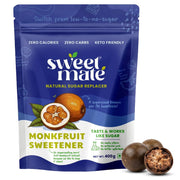Sweet Mate Monk Fruit Natural Sweetener | 1:1 Sugar Substitute | Zero Calorie, Keto & Diabetic Friendly | Plant-Based Sugar Alternative for Cooking, Baking & Beverages | 200g