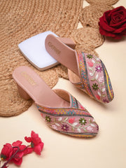 Gerief Embroidered Ethnic Block Heel Mules view 39