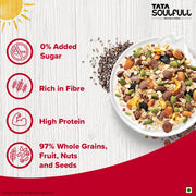 Tata Soulfull 0% Added Sugar Millet Muesli, 700 g, High Protein, Rich in Fibre, 97% Wholegrains, Fruit, Nut & Seeds, Contains Ragi Flakes, Contains Almonds, Flax Seeds, Chia Seeds, Pumpkin Seeds