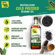 Tata Simply Better Pure & Unrefined Cold Pressed Sesame (Gingelly) Oil