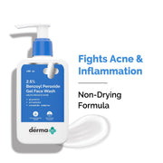 The Derma Co . 2.5% Benzoyl Peroxide Gel Face Wash|With Ceramide Complex & Glycerin|Treats Active Acne|Kills 99.9% Of Acne Bacteria|Non-Drying Formula|For Oily & Acne Prone Skin|For Unisex|100 Ml