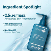 The Derma Co. X Dr.V Skin Renew Peptide Anti-Pollution Face Wash With Peptides & Niacinamide-100Ml| 0.5% Salicylic Acid | Exfoliation|Gentle & Deep Cleansing
