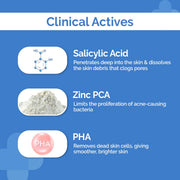 The Derma Co 1% Salicylic Acid Foaming Daily Face Wash with Salicylic Acid, Zinc PCA & PHA for Active Acne & clogged Pores - 100 ml Reduces Acne | Unclogs Pores