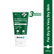 The Derma Co 5% Nia-Ceramide Deep Moisturizing Cream | 5% Niacinamide & Ceramide | 72hrs.Hydration | Urea, Lipids & Oat Extracts | Moisturizer for Dry to Very Dry Skin-100g