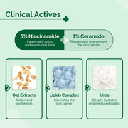 The Derma Co 5% Nia-Ceramide Deep Moisturizing Cream | 5% Niacinamide & Ceramide | 72hrs.Hydration | Urea, Lipids & Oat Extracts | Moisturizer for Dry to Very Dry Skin-100g