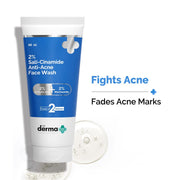 The Derma Co Sali-Cinamide Anti-Acne Face Wash with 2% Salicylic Acid & 2% Niacinamide - 80 ml | Clears Acne & Marks | Removes Excess Oil