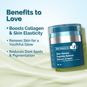 The Derma Co x Dr.V Skin Renew Peptide Retinol Serum-Cream with Peptide & Retinol - 30 ml | 1% vv | Boosts Collagen | Brightens, Renews Skin to Give a Youthful Glow | Reduces Blemishes & Dark Spots