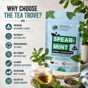 The Tea Trove Spearmint Herbal Tea Bags 40 Biodegradable Bags | PCOS