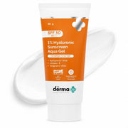 The Derma Co 1% Hyaluronic Sunscreen Aqua Gel SPF 50 PA++++ | Hydrating, Lightweight & Non-Greasy | No White Cast | Broad Spectrum & Blue Light Protection | Clinically Tested - (In-Vivo) | 30 g
