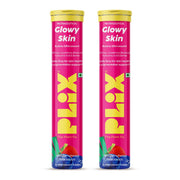 The Plant Fix Plix Glutathione Effervescent Tablets for Clear, Glowing & Youthful Skin | 600mg Glutathione, Vit E & Hyaluronic Acid | No Maltodextrin, No Sugar | Strawberry