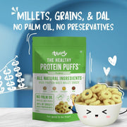 Troovy Healthy High Protein Puffs | Pudina Flavoured | No Palm Oil, Cholesterol or Trans Fats, No Junk & Chemicals | Made with Multiple Millets, Grains and Dal (80gm(Pack of 3))