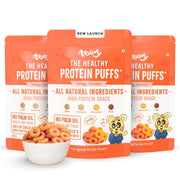 Troovy Healthy High Protein Puffs | Tangy Tomato Flavour | No Palm Oil, Cholesterol or Trans Fats, No Junk & Chemicals | Made with Multiple Millets, Grains and Dal (80g (Pack of 3))