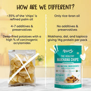 Troovy Makhana Chips | Tasty & High Protein Snacks | 30% Of Protein Needs | No Palm Oil, Cholesterol or Trans Fats | No Junk & Chemicals | 60g (Pack of 3)