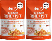 Troovy Healthy High Protein Puffs | Tangy Tomato Flavour | No Palm Oil, Cholesterol or Trans Fats, No Junk & Chemicals | Made with Multiple Millets, Grains and Dal (80g (Pack of 3))