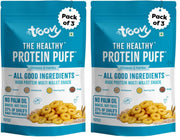 Troovy Healthy High Protein Puffs | Cheese & Herbs Flavoured | No Palm Oil, Cholesterol or Trans Fats, No Junk & Chemicals | Made with Multiple Millets, Grains and Dal (80g (Pack of 3))