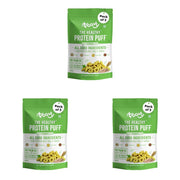 Troovy Healthy High Protein Puffs | Pudina Flavoured | No Palm Oil, Cholesterol or Trans Fats, No Junk & Chemicals | Made with Multiple Millets, Grains and Dal (80gm(Pack of 3))