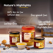 Two Brothers Organic Farms A2 Ghee (500 ml) |Glyphosate free|Free-grazed, Desi Gir Cows|Traditional Bilona Method|Pure, Natural and Healthy Ghee|Farm-Made A2 Cow Ghee with Probiotics for Gut Health